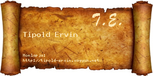 Tipold Ervin névjegykártya